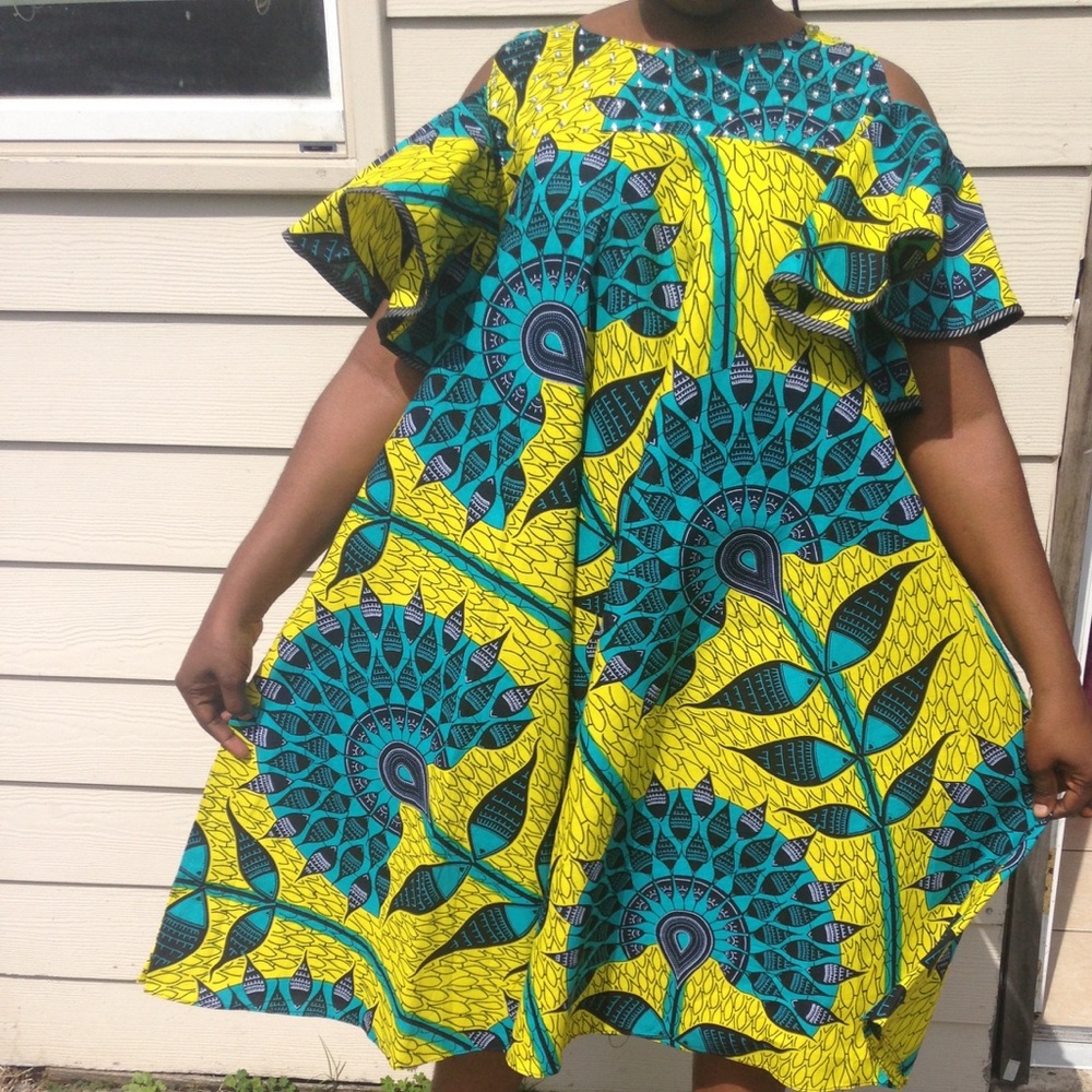 Ankara flare dress
